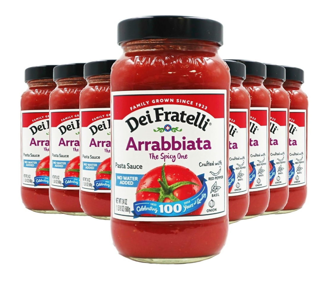 Dei Fratelli Arrabbiata Spicy Pasta Sauce –Vine-Ripened - (24 oz. Jars, 12 pack)