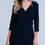 Thumbnail: Navy Wrap Dress With Lace Detail