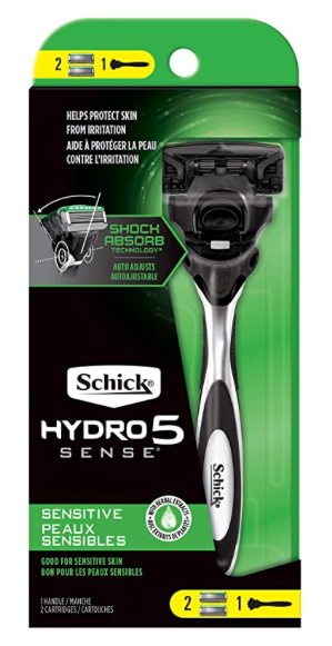 Schick Hydro 5 Sense Sensitive Skin Razor with Shock Absorb Technology for Men