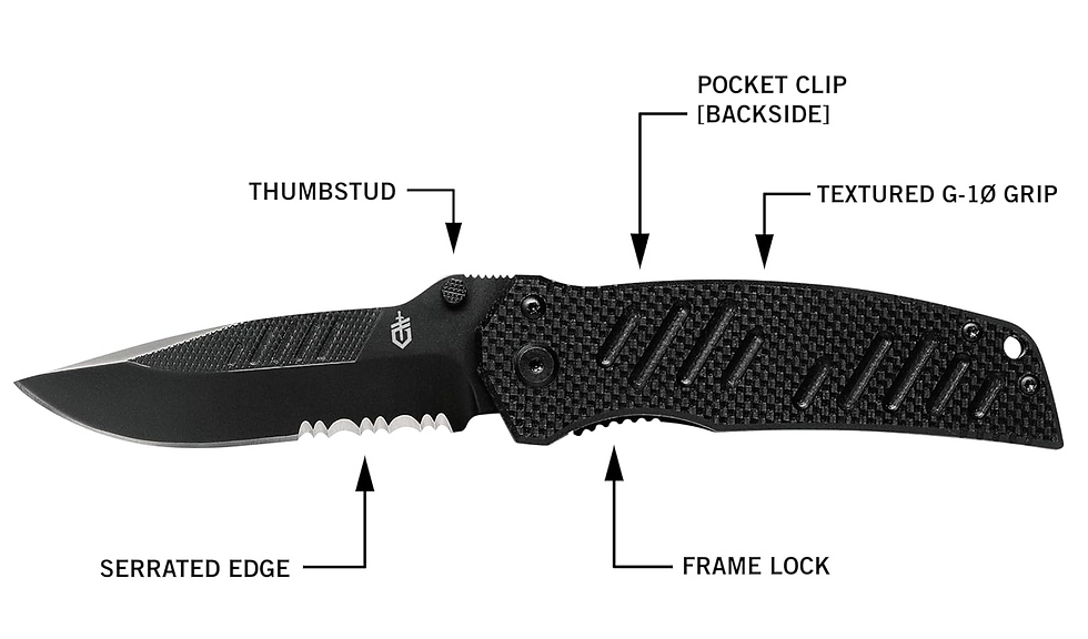 Thumbnail: Gerber Gear Swagger Knife, Serrated Edge, Drop Point