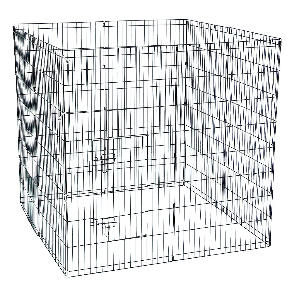 Miniatura: 48" H Wire Fence Black Pet Folding Exercise Yard 8 Panel Metal Play Pen