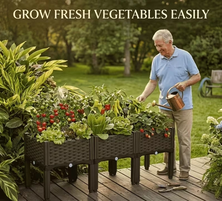 Miniatura: Raised Garden Bed Large Planters for Outdoor Plants - 3 Piece Set