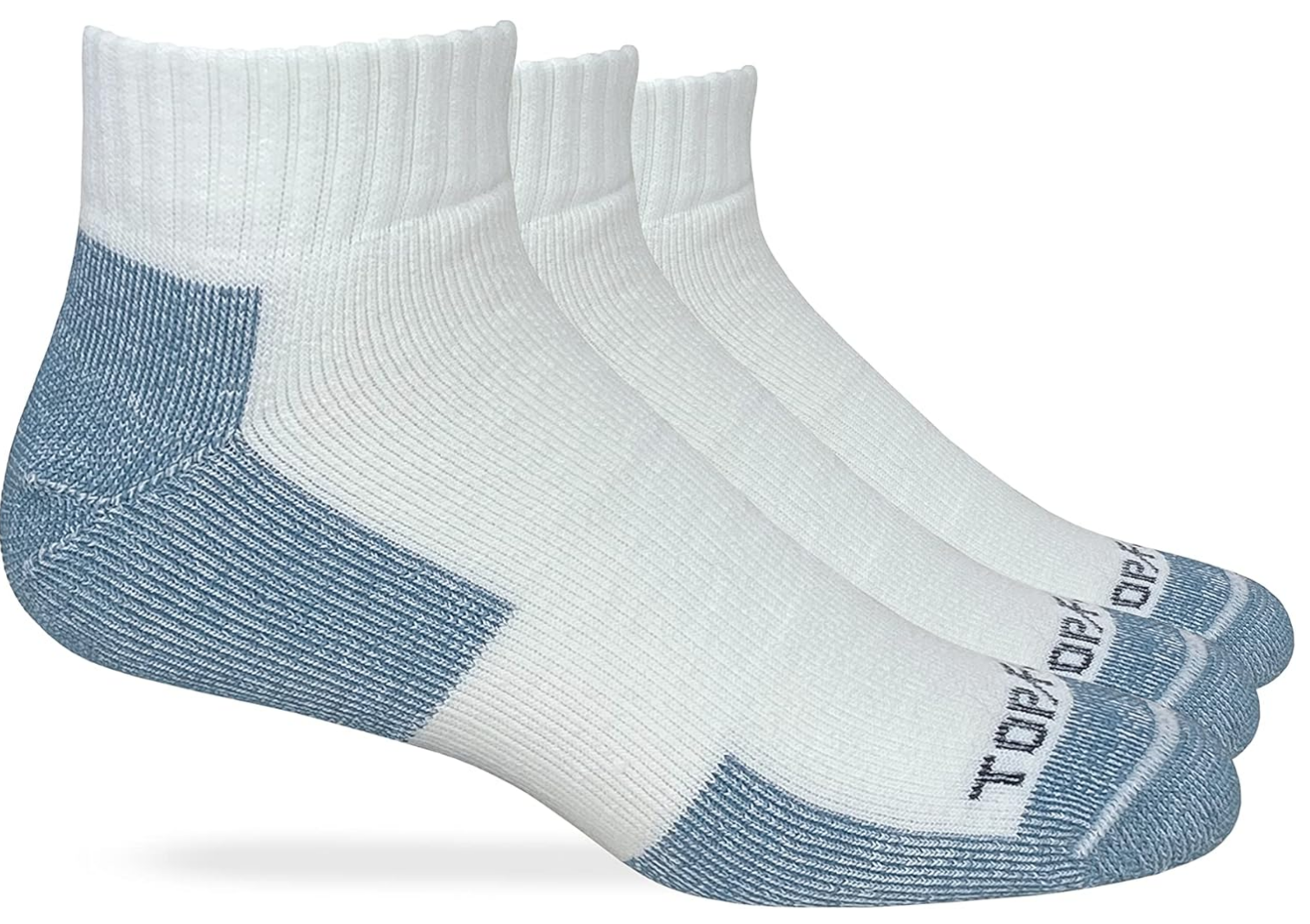 Top Flite Mens Moisture Wicking Seamless Toe Quarter Sport Socks 3 Pair Pack