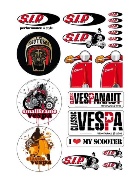 Sticker Set SIP with Vespa motif, A4-sheet