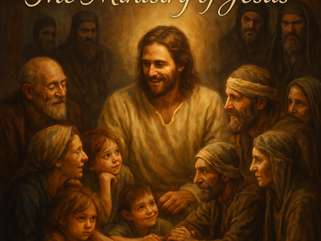 Jesus talking to people around a table
