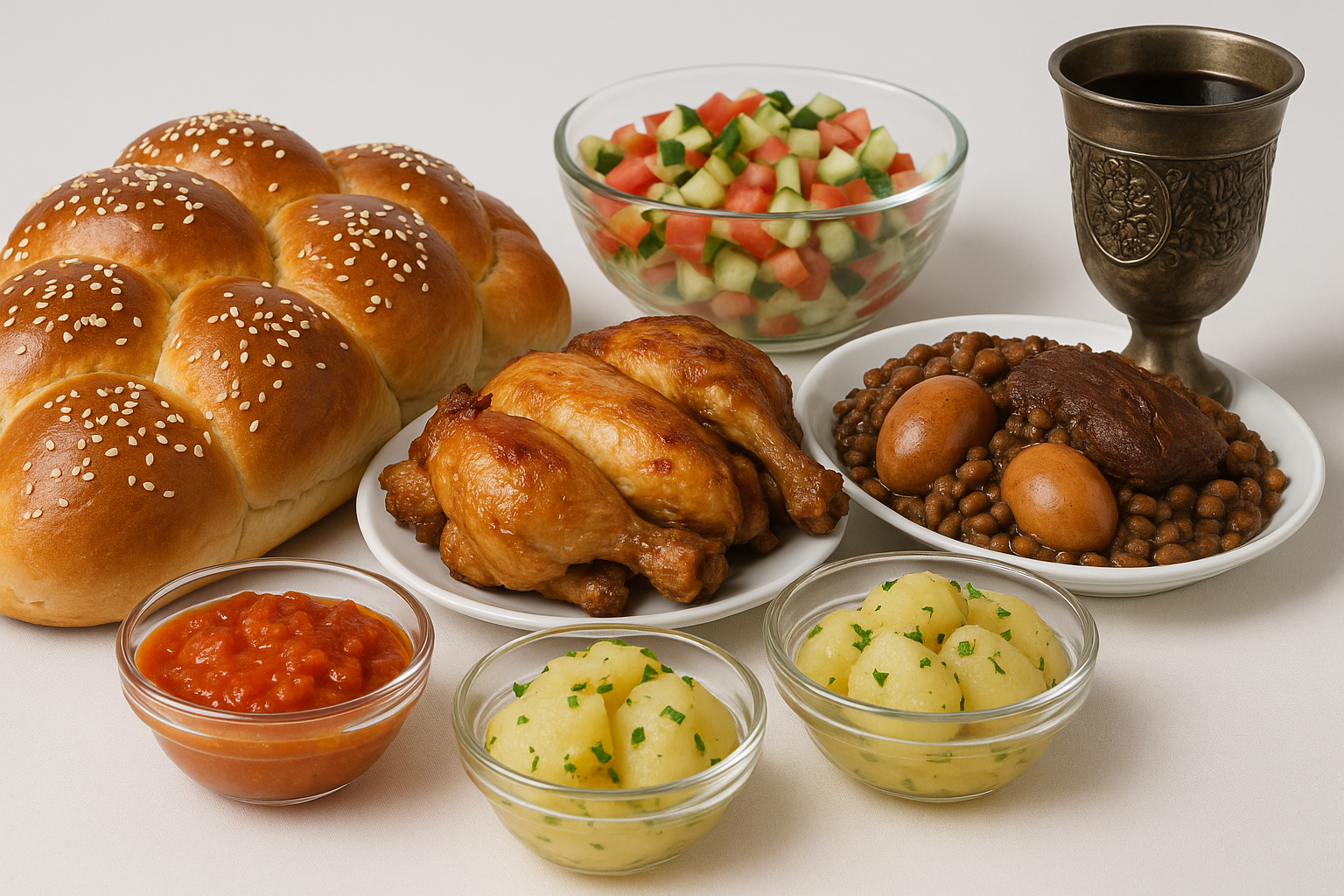 Arranged Food and Objects