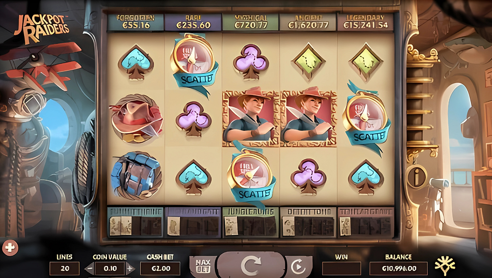 Tela do jogo Jackpot Raiders