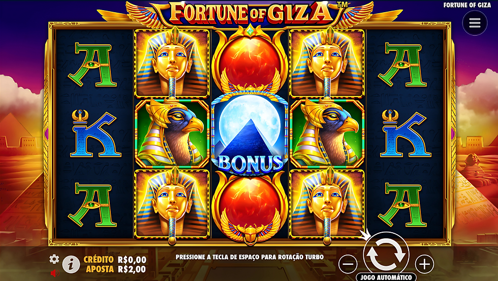 TELA DO JOGO FORTUNE OF GIZA