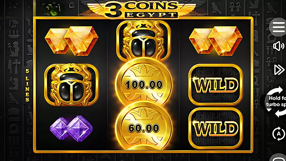 Tela de 3 Coins Egypt
