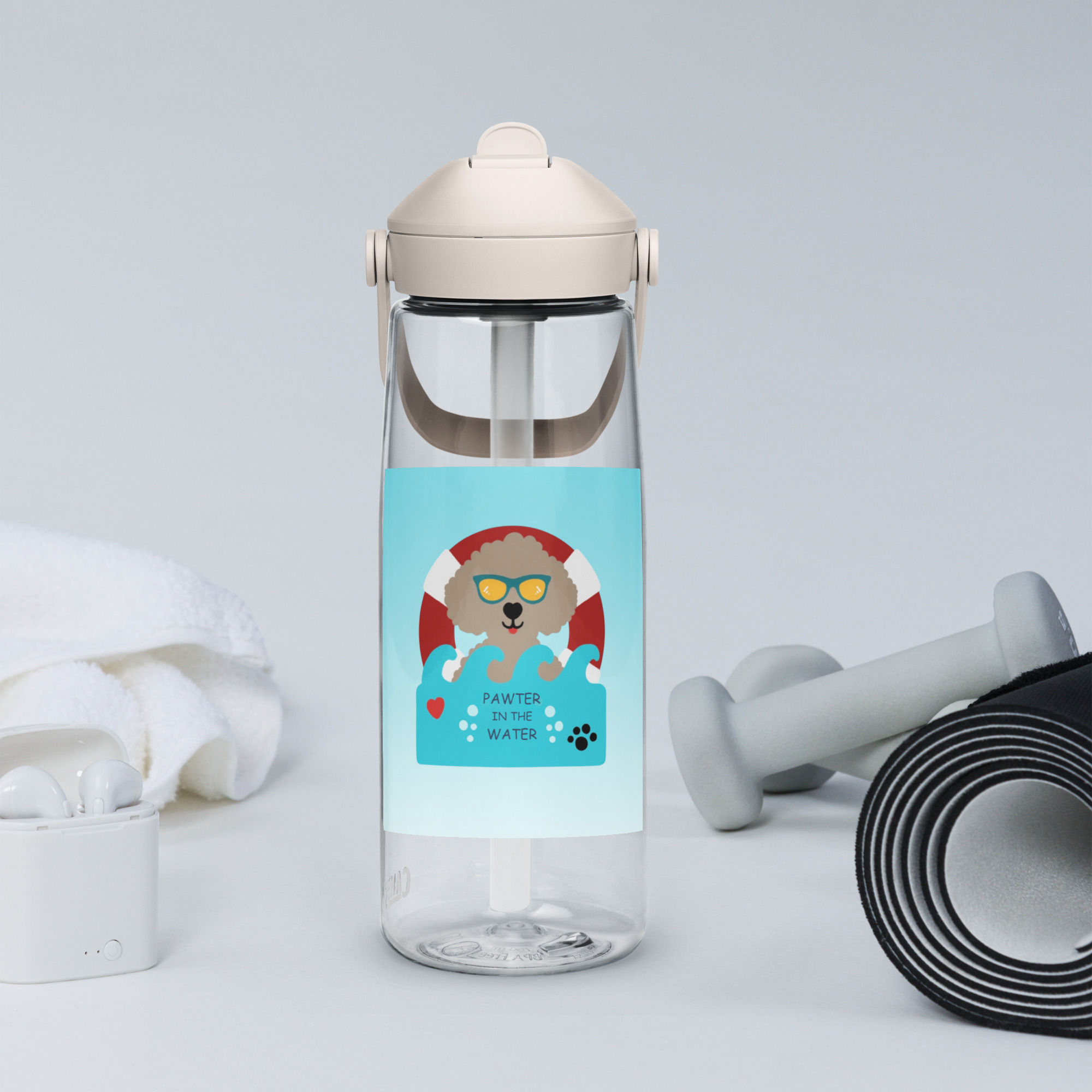 Pawter Flip straw water bottle