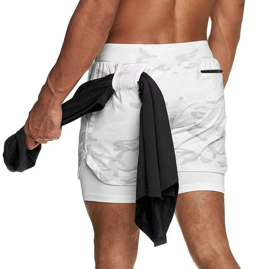 Thumbnail: Camo Running Shorts Men Gym Sports Shorts 2 in 1 Quick Dry Workout Training Gym