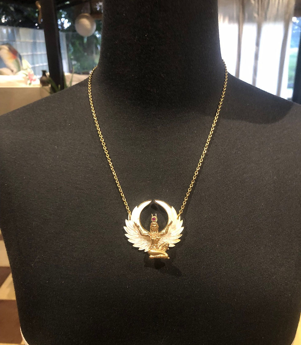 Thumbnail: ISIS/HATHOR IN ALCHEMICAL BRONZE & MOTHER OF PEARL
