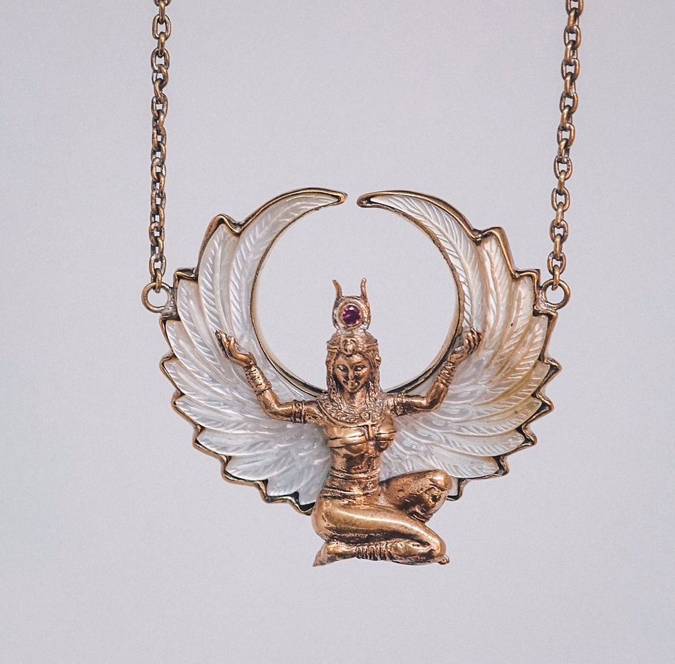 Thumbnail: ISIS/HATHOR IN ALCHEMICAL BRONZE & MOTHER OF PEARL