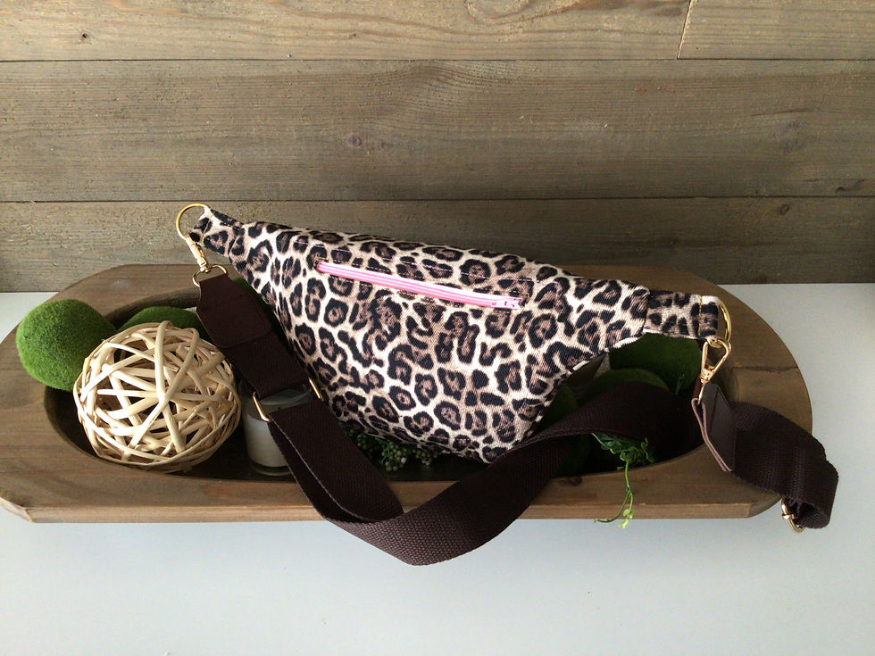 Thumbnail: Leopard Print Cancer Awareness crossbody belt bag