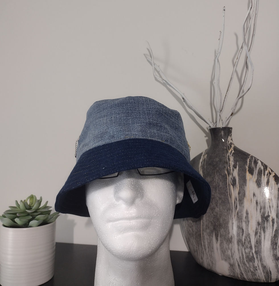 Thumbnail: Denim Satin Lined Bucket Hat
