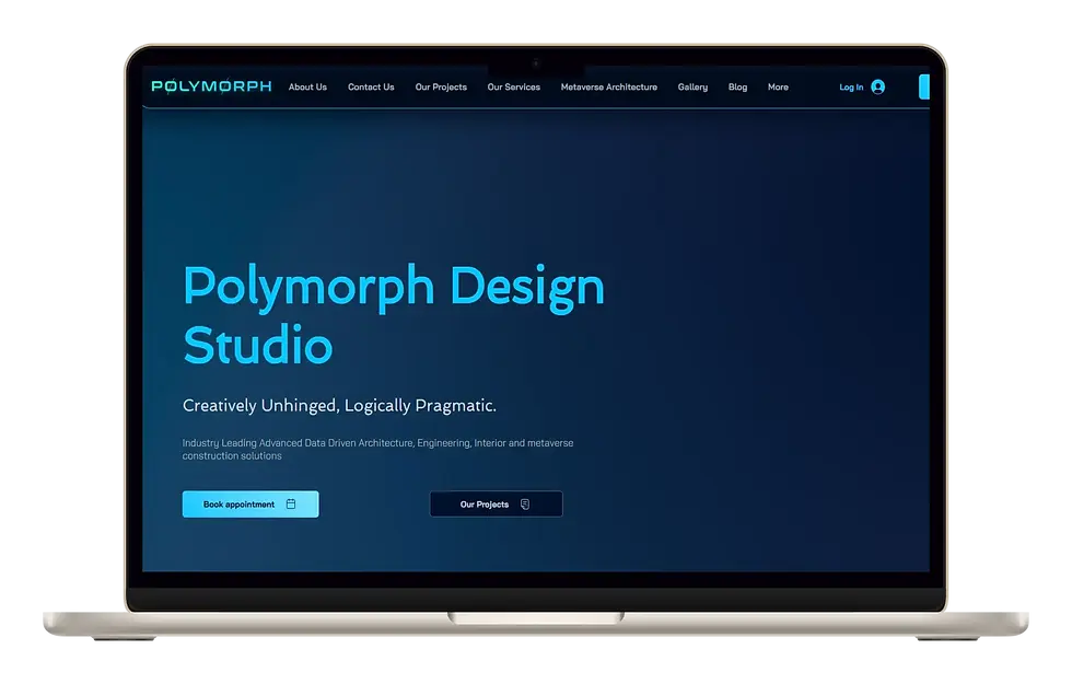 Transform your vision with Polymorph Design Studio's website, designed by Webtroniq. Explore exceptional design services and innovative solutions.