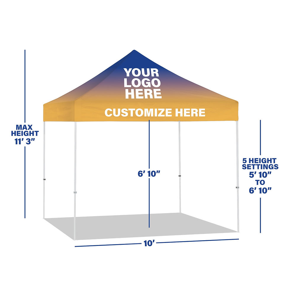 Thumbnail: Custom 10x10 Pop Up Canopy Tent with Back Wall