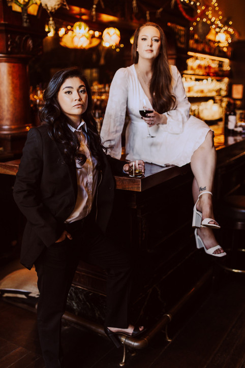 LGTBQ+ engagement portrait session at Bull Valley Roadshouse, Port Costa