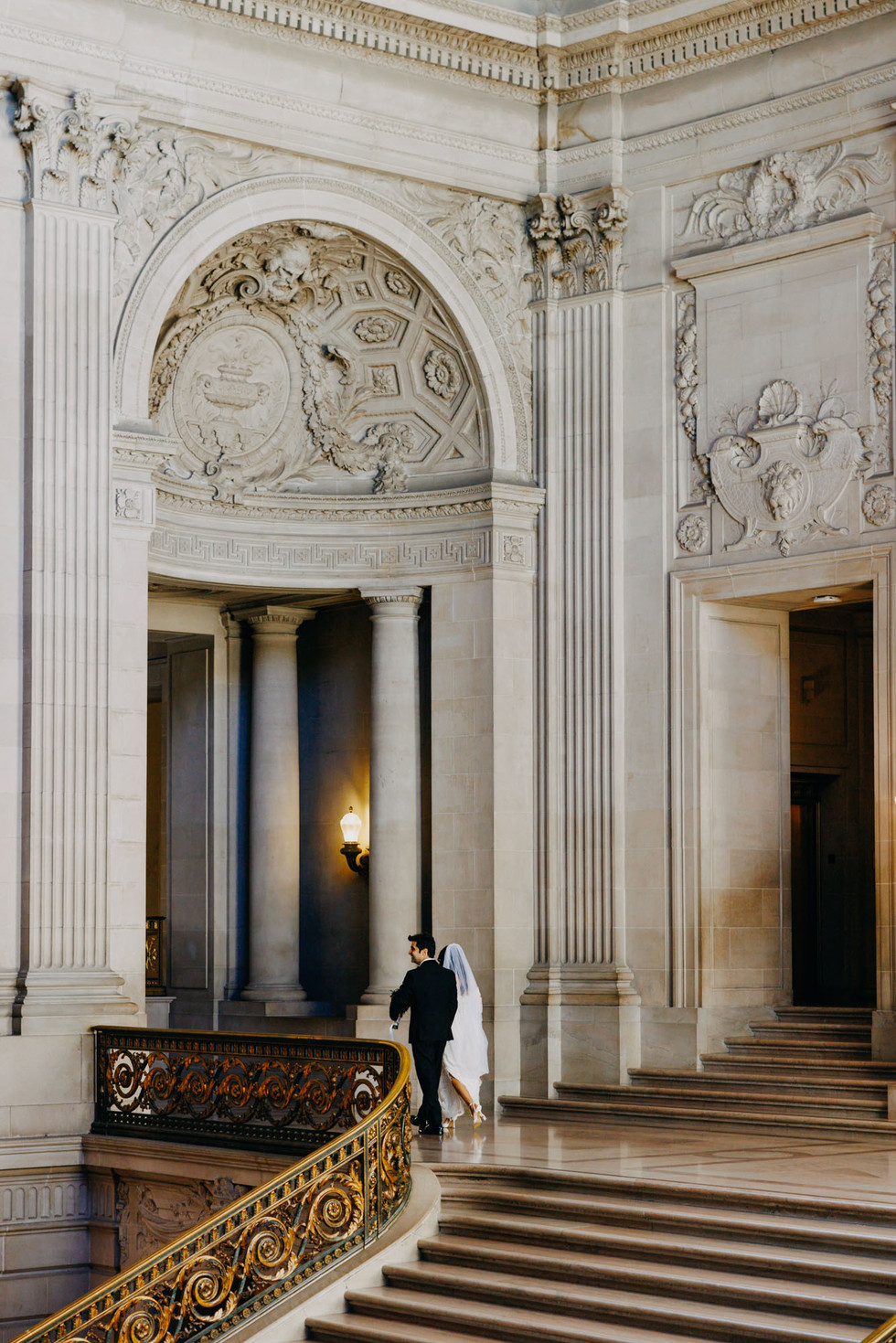 Bride and Groom's Civil Ceremony at San Francisco City Hall