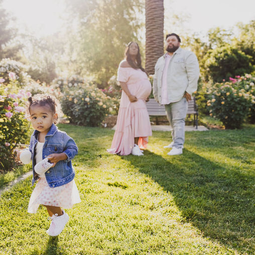 Brittany and Tracy's Maternity Photoshoot at the McKinley Rose Garden, Sacramento