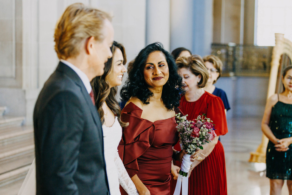 Bride and Groom's Civil Ceremony on Mayor's Balcony at San Francisco City Hall