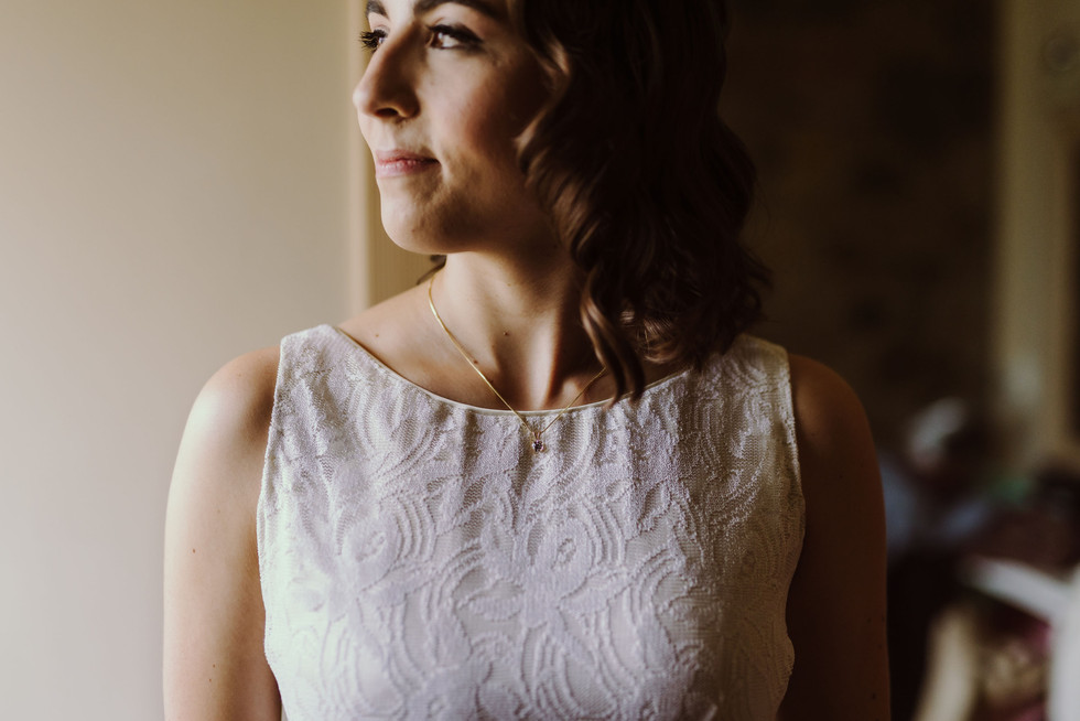 Bride getting ready at the Brazilian Room in Berkeley, CA