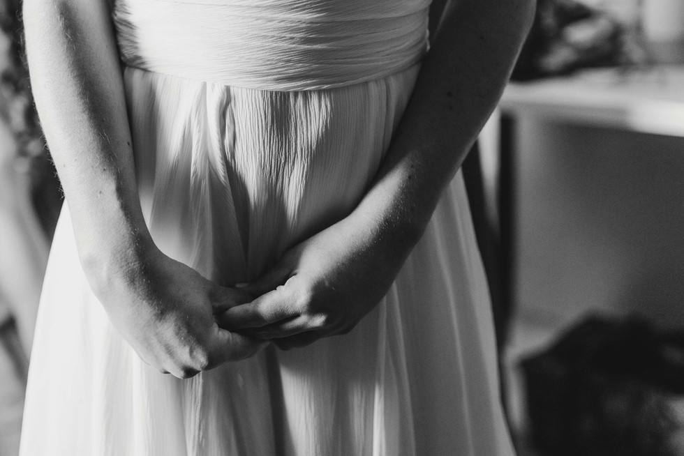Bride getting ready at the Brazilian Room in Berkeley, CA