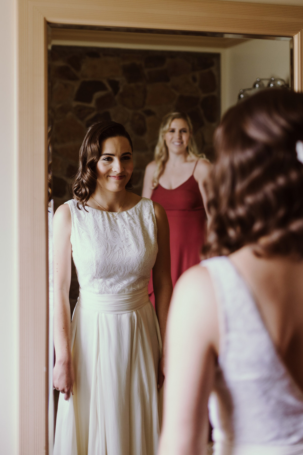 Bride getting ready at the Brazilian Room in Berkeley, CA