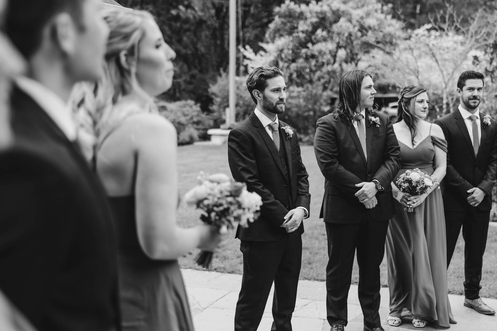 Groom waiting for bride to walk down the aisle at the Brazilian Room in Berkeley, CA