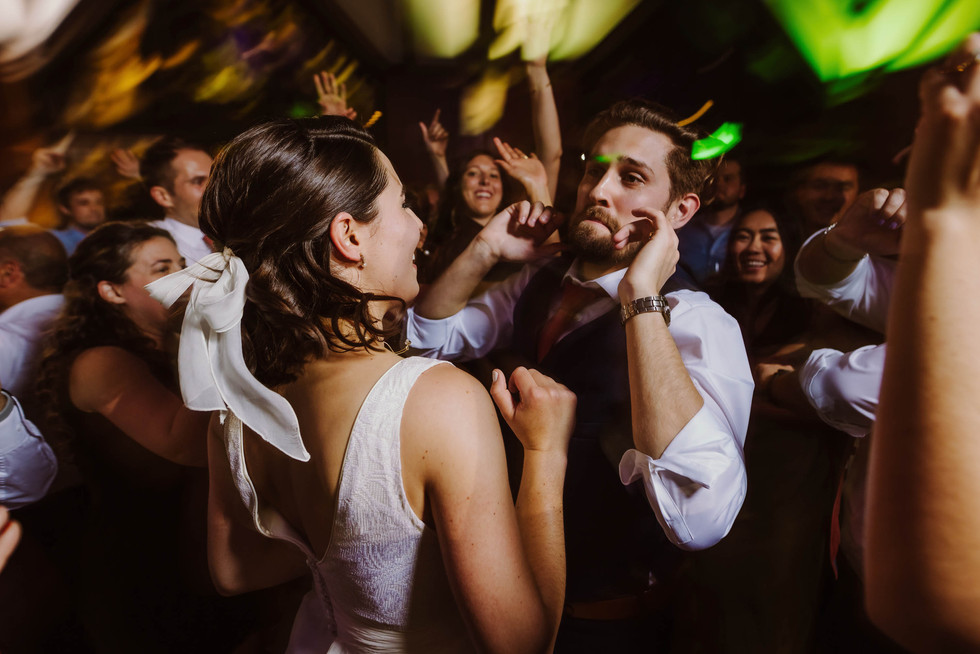 Bride and Groom dancing on Wedding day dance floor at the Brazilian Room in Berkeley, CA