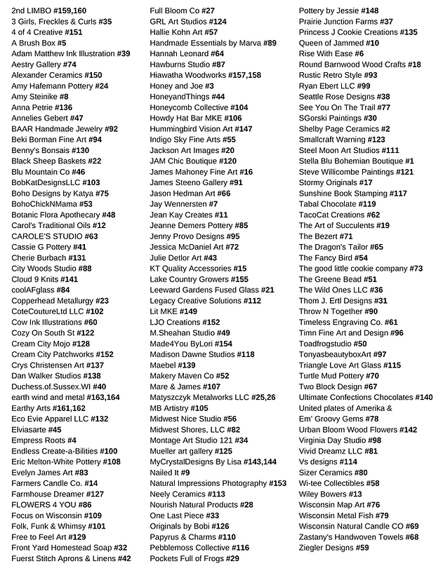 make art mke 2025 vendor booth numbers.png