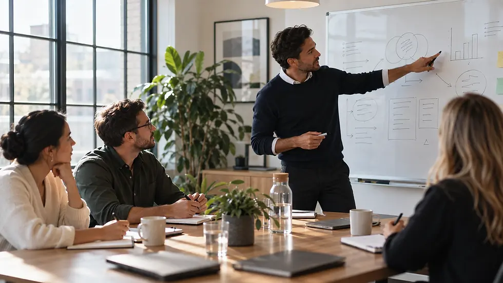 Collaborative Meeting by the Whiteboard