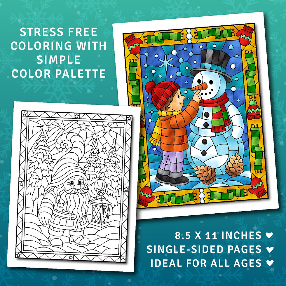 Thumbnail: Stained Glass - Winter Charm Color by Number