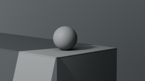 BTS - Minimalist grey sphere on a geometric platform mock up.