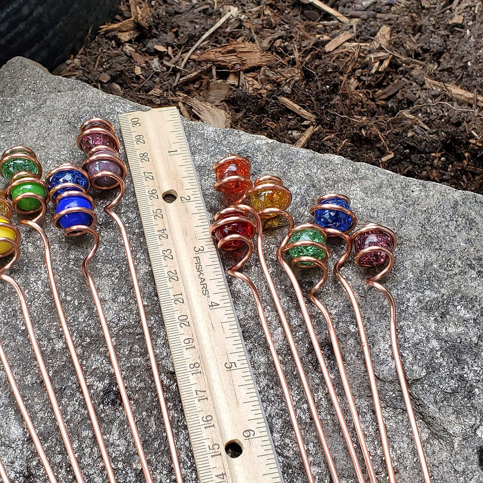 Thumbnail: Teal Whimsy Sticks Glass Suncatcher Stakes