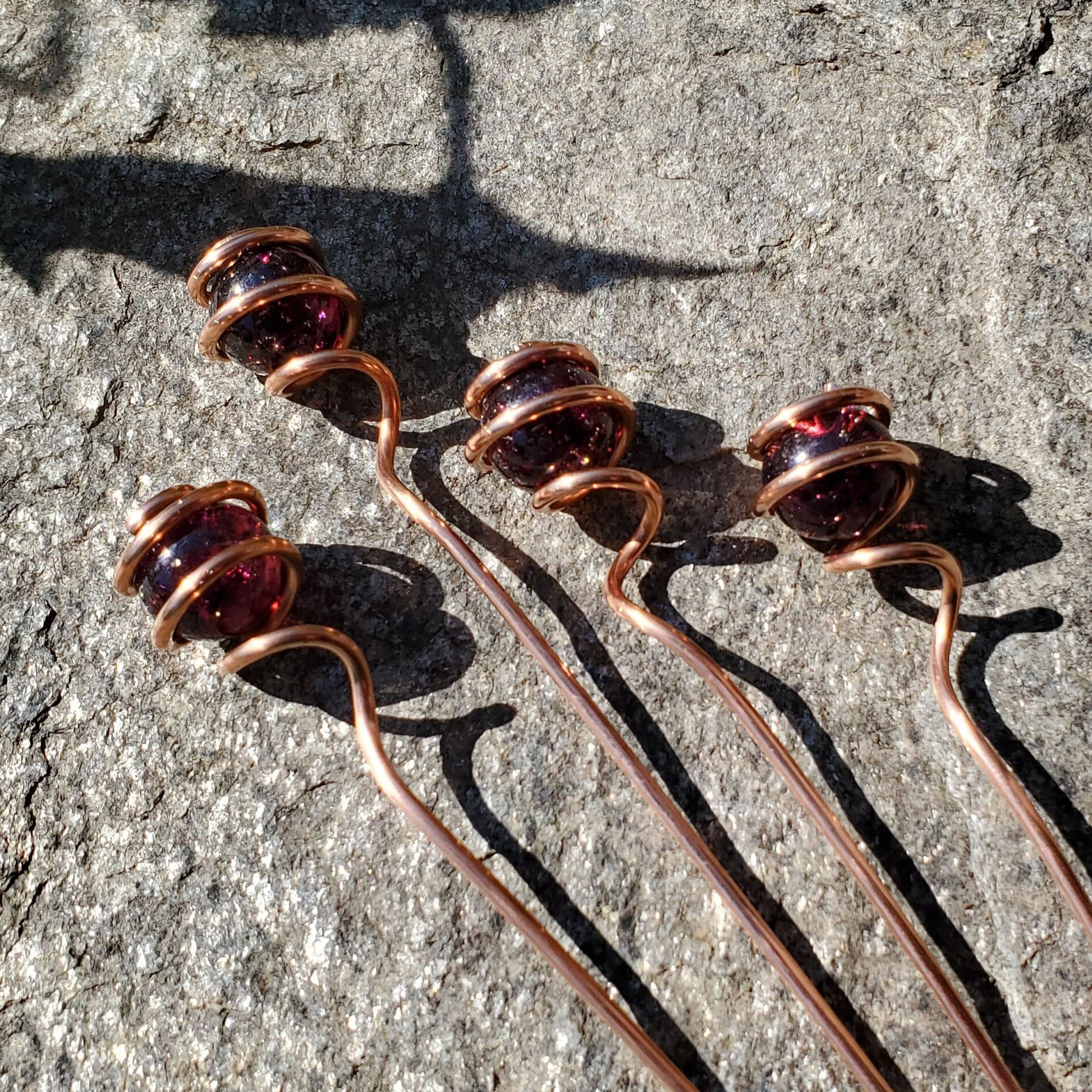 Purple Whimsy Sticks Glass Suncatcher Stakes