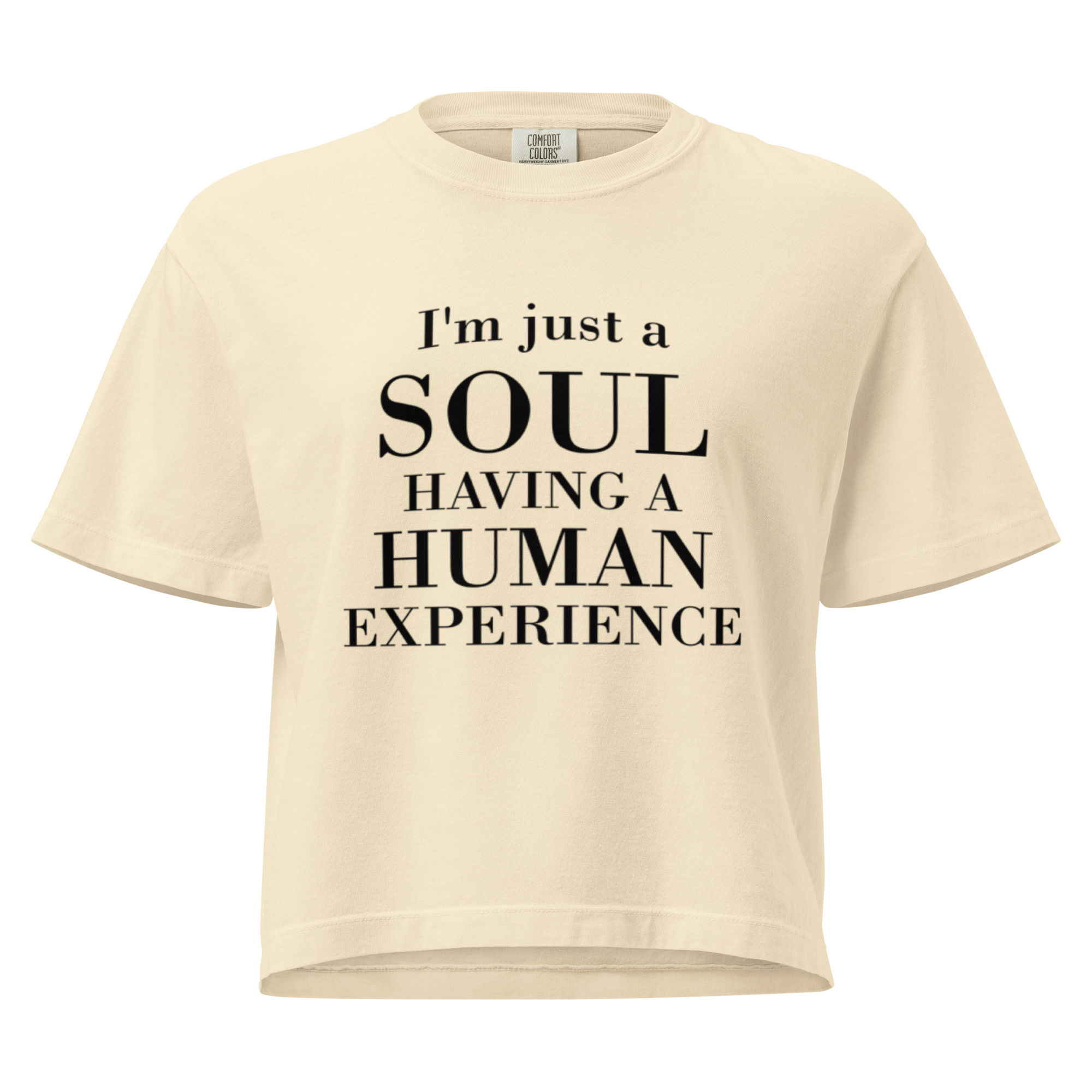 I’m Just a Soul Having a Human Experience – Women’s Boxy Mid-Length Tee