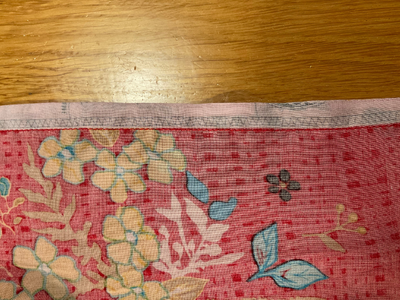 Selvedge hidden on Art Gallery Fabrics Summerdress Dreams rayon challis as used in the Liberty Zina Wrap Skirt/ Simplicity 8606