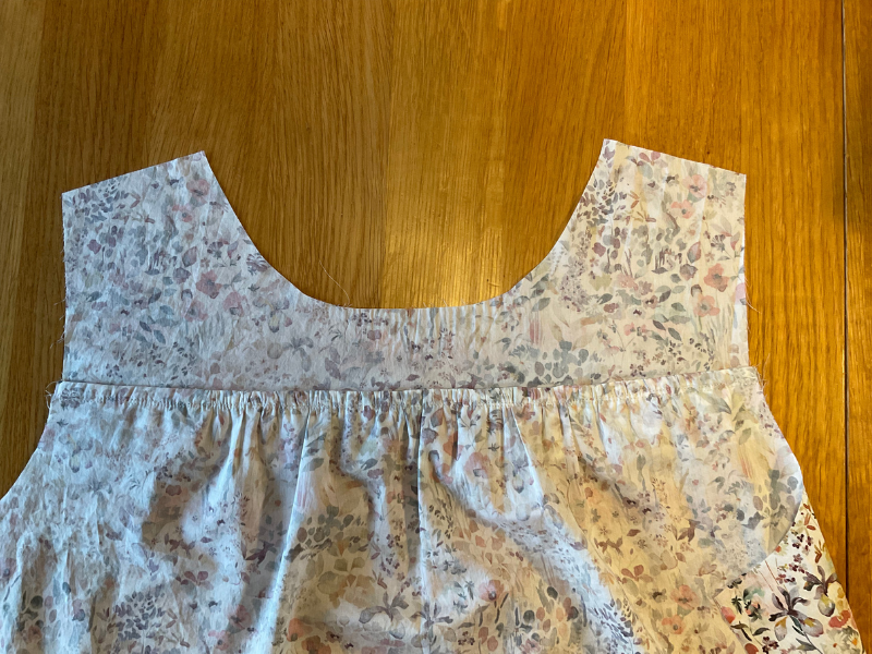 Inside the Sagebrush Top showing the French seam on the ruffle pressed up