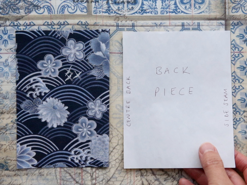Taking the paper pattern piece and folding over the seam allowance on the side you wish to pattern match
