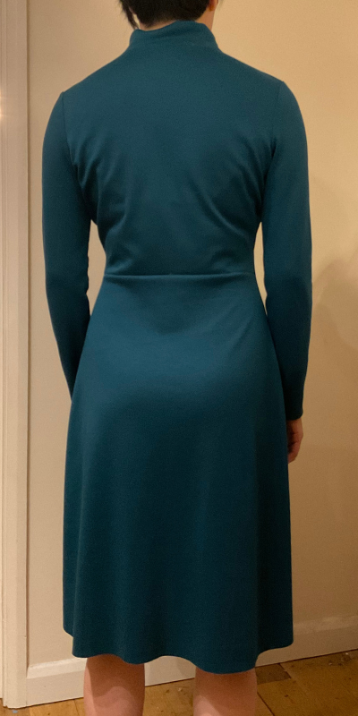 Back view of Tilly and the Buttons Freya Dress with back waistline seam to fit swayback