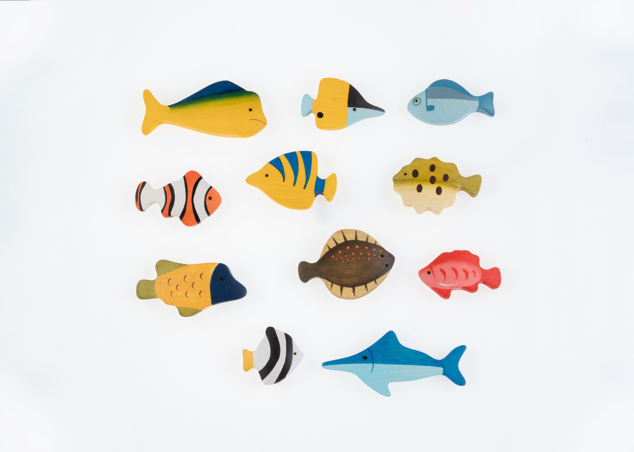 Handmade Wooden Fish Set