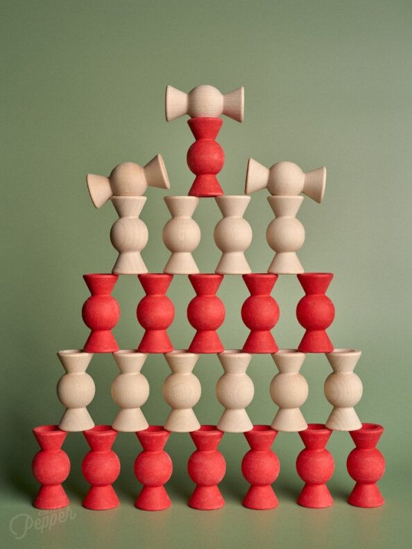 Thumbnail: Chill Pepper Red Velvet wooden sweets and gumballs for stacking, balancing, sorting, counting, and imaginative play