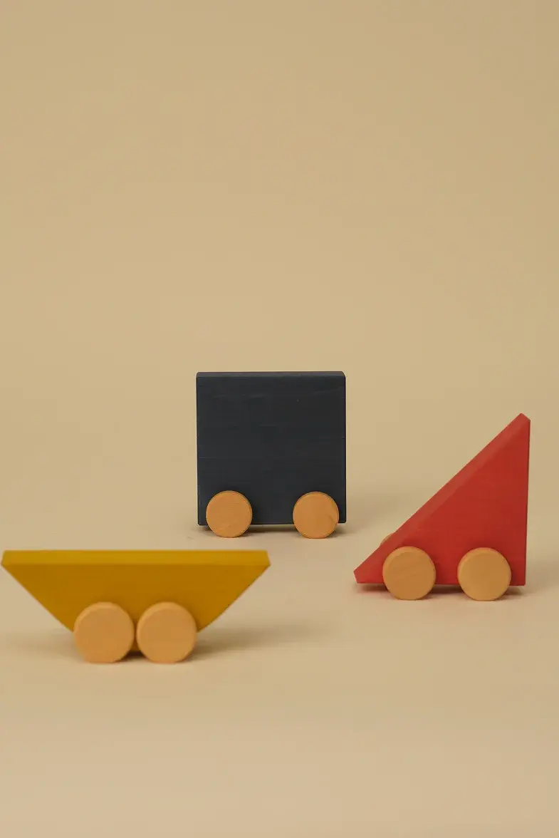 Thumbnail: Handmade eco-friendly wooden Toyto Trio Vehicle Waldorf style