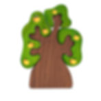 Handmade wooden apple tree puzzle with three canopies, Waldorf inspired toy, hand painted green tree with apples