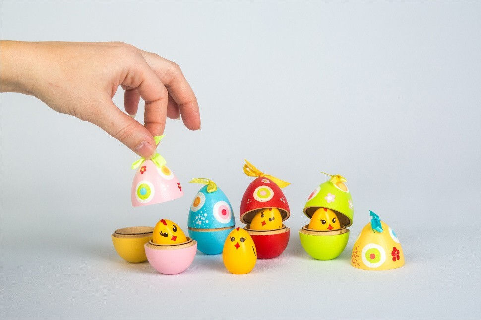 Thumbnail: Handmade Easter Wooden Egg Toy Gift