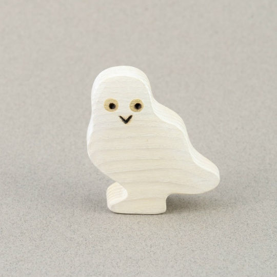 Thumbnail: Mikheev workshop handcrafted wooden Snowy Owl figurine toy for children