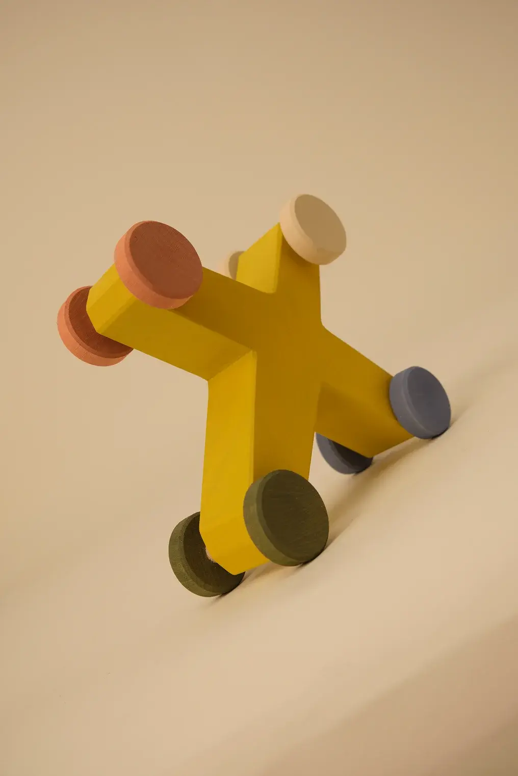 Toyto Cross Vehicle wooden toy - handcrafted solid wood vehicle for imaginative and open-ended play