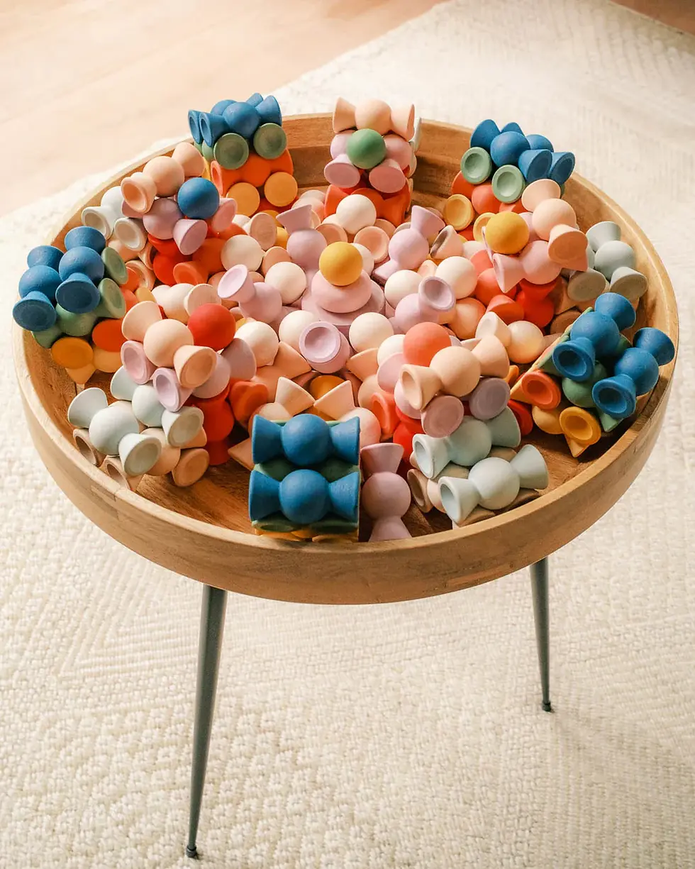 Thumbnail: Beautifully crafted colorful wooden play balls inspiring imaginative play, building, storytelling, open-ended play