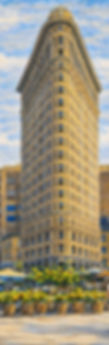 Historic Flatiron Building - impressionistic painting style